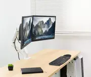 Dual Monitor Desk Mount Stand Fits 2 Screens, White