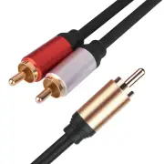 Premium 1 RCA to 2 RCA Subwoofer Audio Cable Y Splitter Cord Lead - 0.5m