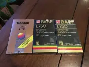 3 L750 Beta Video Tapes sealed ( 2 BASF 1 Scotch )