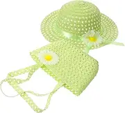 [NIYANGLE] 1 Set Cute Summer Sunshade Hat and Straw Bag for Little Lightweight Beach Hat with Fresh Present for Vacations and Outdoor Fun