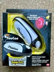 TouCan Worlds Easiest Hands Free Can Opener One Touch Smooth Edge NIB