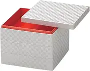 J-Kitchens Excursion Lunch Box, Made in Japan, 3-Tier, 6.5 Size, Japanese Paper, White Checked, 7.9 x 7.9 x 6.9 inches (20.0 x 20.0 x 17.6 cm)