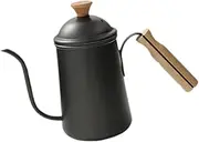 B Baosity Hand Coffee Kettle Stainless Steel Anti Scald Handle Professional Tea Pot Gooseneck for Camping Indoor Office Home, Black