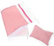Vaguelly Dollhouse Bedding 2 Piece Set with Comforter Pillows Blanket Miniature Bed Sheet Pillow Realistic Bedroom Accessories Mini House Ornament