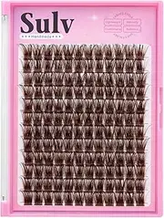 SULV Dark Brown SLT50# Individual Lashes Cluster 8-20mm D Curl Natural Look Lash Cluster Lashes Individual Extensions Lashes Soft Cluster Lashes for Home use (ZZC#-8-10-12mm Mixed)