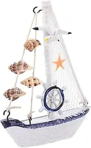 CORHAD Nautical Decor Wooden Sailboat Model Small Sailing Ship for Home Office