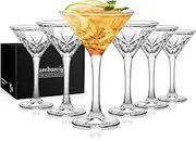 Cambareign Martini Glasses Set of 6, 6oz Lead-Free Martini Glass, Crystal Cocktail Glassware with Stem, Wine Gifts for Women Men