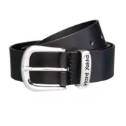 Hard Yakka Black Leather & Brass Buckle Belt - Size 72