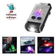 Small LED Flashlight - 365nm UV, Red/Green Light, 180° Swivel, Magnetic EDC C...