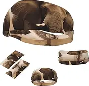 FJWSLCH Wild Animals Elephants Headbands for Women Men Non Slip Workout Sweatbands Adjustable Sports Hair Bands Elastic Head Bands Moisture Wicking Hairband for Running, Cycling, Yoga, Spa