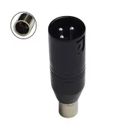 Mini XLR 3 pin to 3 pin XLR Phantom Power Adapter For Shure Microphone Mic