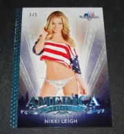 2017 Benchwarmer NIKKI LEIGH America the Beautiful #10 Ice Blue #1/1 PLAYBOY