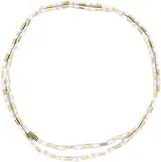 [MAYAPURI] Two Layer Design Tulsi Kanthi Mala/Tulasi Mala/Holy Basil Wood 2 Round Necklace (Pink), Holy Basil Wood