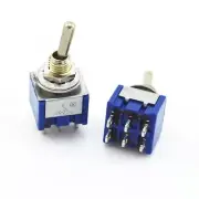 100Pcs 6 Pin 3 Position ON-OFF-ON DPDT Mini Latching Toggle Switch 125V/6A