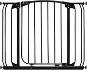 Dreambaby Chelsea Auto-Close Security Baby Safety Gate - with 2 x 9cm Extensions - Double Locking Feature Mechanism - Fits Openings 89-100cm Wide & 75cm Tall - Black- Model F778B
