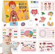 Human Body Busy Book Toddler | Preschool Learning Interactive Activities,Human Body Book for Toddler, Kindergarten Learning Sensory Travel Toys for Girls and Boys 4-8 Years