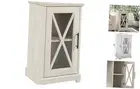 Lennox Small Farmhouse End Table with Storage in Linen White Oak | Living