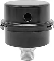 Air Compressor Muffler Silencer 3/8" 16mm Thread Black Metal Intake Filter Silencer Replacement for Air Compressor Inlet