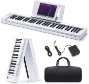 Folding Piano Keyboard, 61 Keys Sensitive Electric Piano, Portable Beginner Digi
