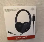 Koss Communication Headset with Detachable Microphone with USB plug (NIB)