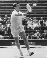 Tennis Player Nicola Pietrangeli Action Against Bobby Wilson A Davis 1960 PHOTO