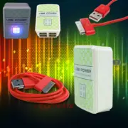 20X 4 USB PORT HUB WALL ADAPTER+3FT CABLE CORD POWER CHARGER SYNC RED GALAXY TAB
