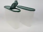 Tupperware 2351C Set Of 2 With Green Lid NOS