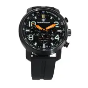 Smith and Wesson Black Tritium Chronograph gold, Silicone and Leather Strap