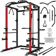 Goimu R1-V4 Power Cage Rack, 2000LB Squat Rack with Cable Crossover System, Multi-Function Weight Cage, Home Gym Workout Machine with More Training Attachments