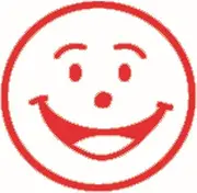 Shiny Smiley Face Pre-Inked Merit Stamp, Red