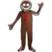 Iced Gingerbread Man Costume For Adults, Christmas Cookie Costume L