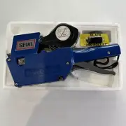 Price Tag Gun Labeller Pricing Machine Kit with Rolls Labels and Inks  Blue