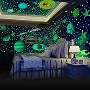 Glow in The Dark Stars, Moon Planets - 3D Glow Sticker for Wall and Ceiling, Wall Decoration, Stars, Moon Planets for Kids Room Decor, Kids Wall Decor, Bedroom Decor, Gifts