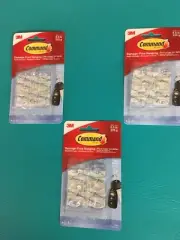 NEW! 3 Packs of 3M COMMAND Mini Clear Hook Strips 6-Pack 17006CLR/ES