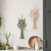 Owl Macrame Tapestry Wall Hanging Macrame Bohemian Tapestry for Dorm Bedroom