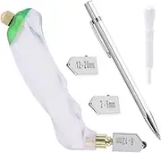 Glarks 6Pcs Glass Cutting Tool Kit, Pistol Grip Glass Cutter with 3 Replacement Head 2-6mm/6-12mm/12-20mm and Tungsten Scribe Engraving Pen with Oil Dropper Set for Glass Tiles Mirror Mosaic Cutting