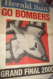 James Hird (Essendon FC) signed Herald Sun 2000 Grand Final Banner + COA
