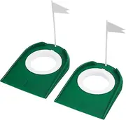 2pcs Putting Cup With Flag - Indoor Putting Hole Golf Training