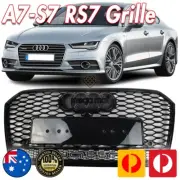 RS7-Style Gloss Black Frame Honeycomb Mesh Grille for Audi A7 S7 2016-2018