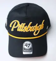 Pittsburgh Penguins Unisex Adult '47 Overhand Logo Side Patch Hat CL8 Black OSFM