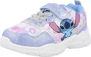 [Lilo and Stitch] Disney Lilo & Stitch Kids Wentworth Trainers Girls Childrens Sneaker Shoes, White/Lilac UK Sizes 8 9 10 11 12 13 1