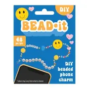 3 Pack Bead It DIY Phone Charm Kit-Smiley Face, 48 Pieces 34015235