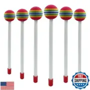Cionyce 10 Pcs Drum Sticks for Adults, Soft Lollipop Rainbow Drum Mallets, Fo