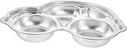 NOLITOY Stainless Steel Divided Plates for Compartment Meal Platter with Adorable Cartoon Design and Reliable for LED Weaning and Healthy Eating Habits