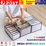 7/9 Clothes Grids Mesh Storage Box Clothes Drawer Divider Organizer Foldable