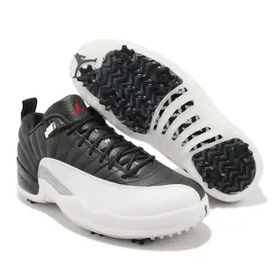 Nike 高爾夫球鞋 Air Jordan XII Low 男鞋 黑白 高球 Playoffs 12代 AJ DH4120-010