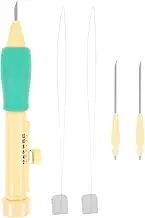 Tofficu 1set Punch Needle Kit for Beginners Ergonomic Punch Needle Tool Set for Embroidery Sewing Complete with Threader for DIY Crafts Textile Design