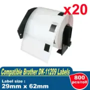 20 Rolls Compatible for Brother DK-11209 Label 29mm x 62mm QL1050 QL1060 QL810W