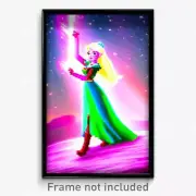 Pixel Art Poster - Silly Aurora (8 Bit Psychedelic Trippy Video Game Print)