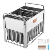Commercial Popsicle Moulds, 40PCS Cylindrical Ice Pop Moulds, Stainless Steel Ice Lolly Popsicle Moulds, Ice Cream Maker Mould Holder with 50PCS Popsicle Sticks & Bags (Single Mould Set -